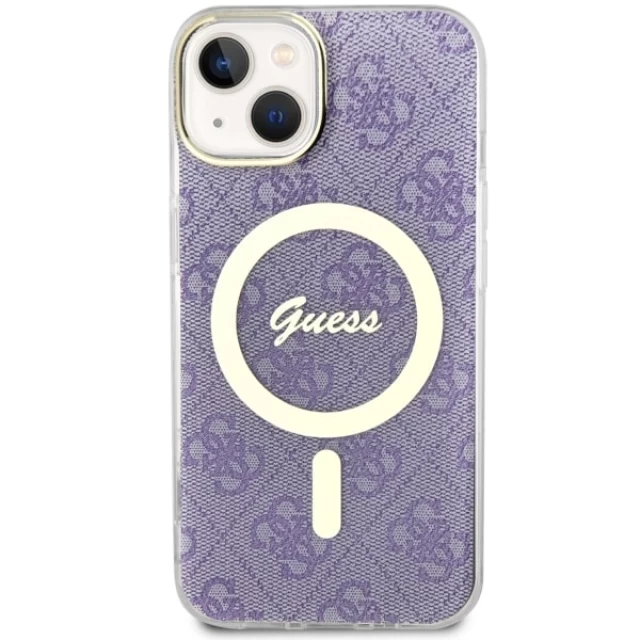Чехол Guess 4G для iPhone 14 Plus Purple with MagSafe (GUHMP14MH4STU)