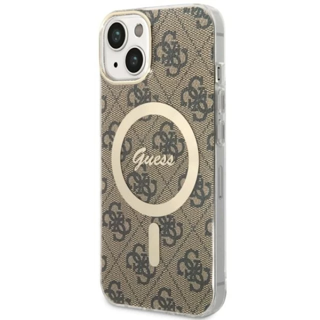 Чохол Guess 4G для iPhone 14 Plus Brown with MagSafe (GUHMP14MH4STW)