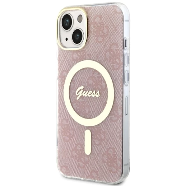 Чехол Guess 4G для iPhone 14 Plus Pink with MagSafe (GUHMP14MH4STP)