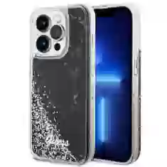 Чехол Guess Liquid Glitter Marble для iPhone 14 Pro Black (GUHCP14LLCSGSGK)