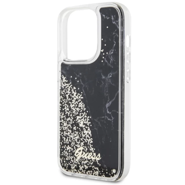 Чохол Guess Liquid Glitter Marble для iPhone 14 Pro Black (GUHCP14LLCSGSGK)
