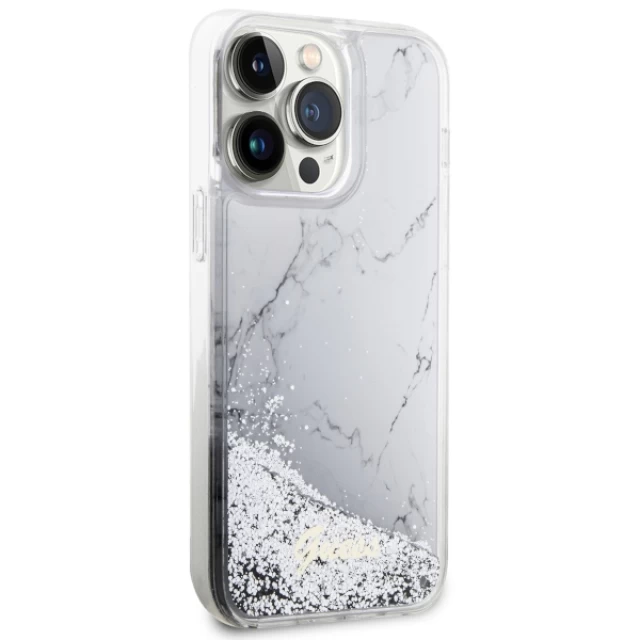 Чехол Guess Liquid Glitter Marble для iPhone 14 Pro Max Black (GUHCP14XLCSGSGH)
