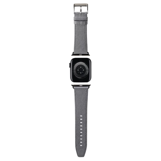 Ремінець Karl Lagerfeld Saffiano Monogram для Apple Watch 41 | 40 | 38 mm Silver (KLAWMSAKLHPK)