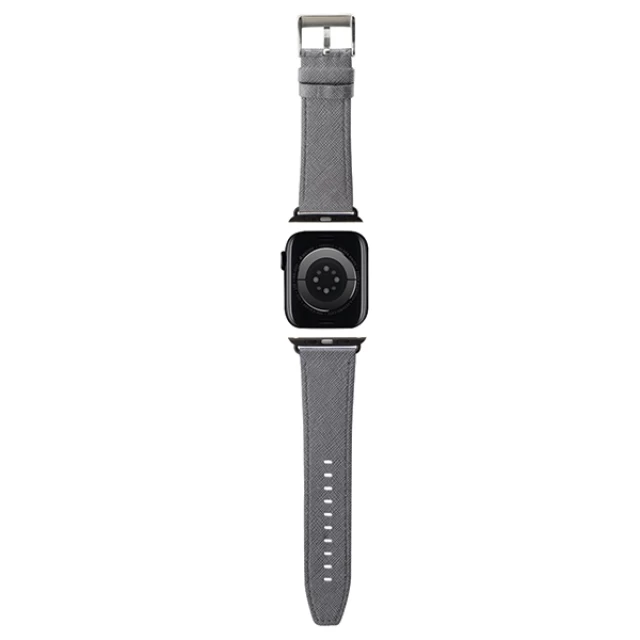 Ремешок Karl Lagerfeld Saffiano Monogram для Apple Watch 49 | 45 | 44 | 42 mm Silver (KLAWLSAKLHPG)