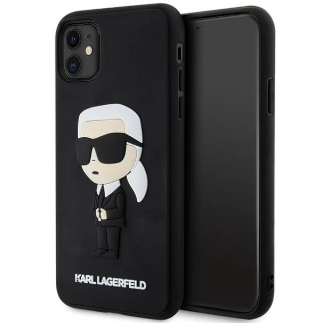 Чохол Karl Lagerfeld 3D Rubber Ikonik для iPhone 11 | XR Black (KLHCN613DRKINK)