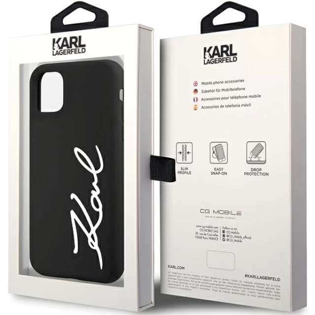 Чохол Karl Lagerfeld Silicone Signature для iPhone 11 | XR Black (KLHCN61SKSVGK)