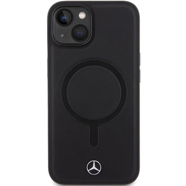 Чехол Mercedes Smooth Leather для iPhone 14 Black with MagSafe (MEHMP14S23RCMK)