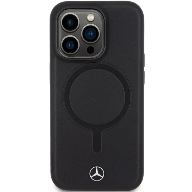 Чохол Mercedes Smooth Leather для iPhone 14 Pro Black with MagSafe (MEHMP14L23RCMK)