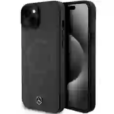 Чохол Mercedes Smooth Leather для iPhone 15 Black with MagSafe (MEHMP15S23RCMK)