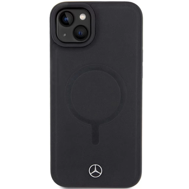 Чехол Mercedes Smooth Leather для iPhone 15 Plus Black with MagSafe (MEHMP15M23RCMK)