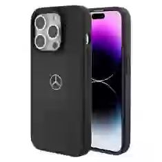 Чохол Mercedes Crossed Lines Pattern Leather для iPhone 15 Pro Black with MagSafe (MEHMP15L23RMMK)