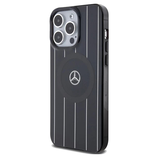 Чехол Mercedes Double Layer Crossed Lines для iPhone 15 Pro Black with MagSafe (MEHMP15L23HRSK)