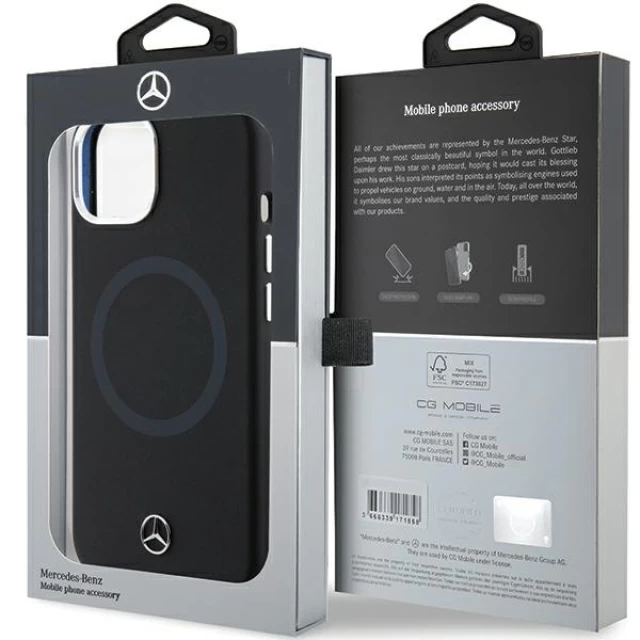 Чехол Mercedes Silicone Bicolor для iPhone 15 Black with MagSafe (MEHMP15S23SCMK)