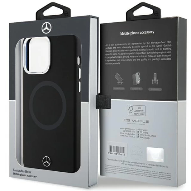Чохол Mercedes Silicone Bicolor для iPhone 15 Pro Black with MagSafe (MEHMP15L23SCMK)