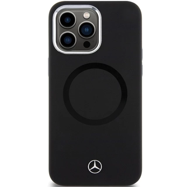 Чехол Mercedes Silicone Bicolor для iPhone 15 Pro Max Black with MagSafe (MEHMP15X23SCMK)