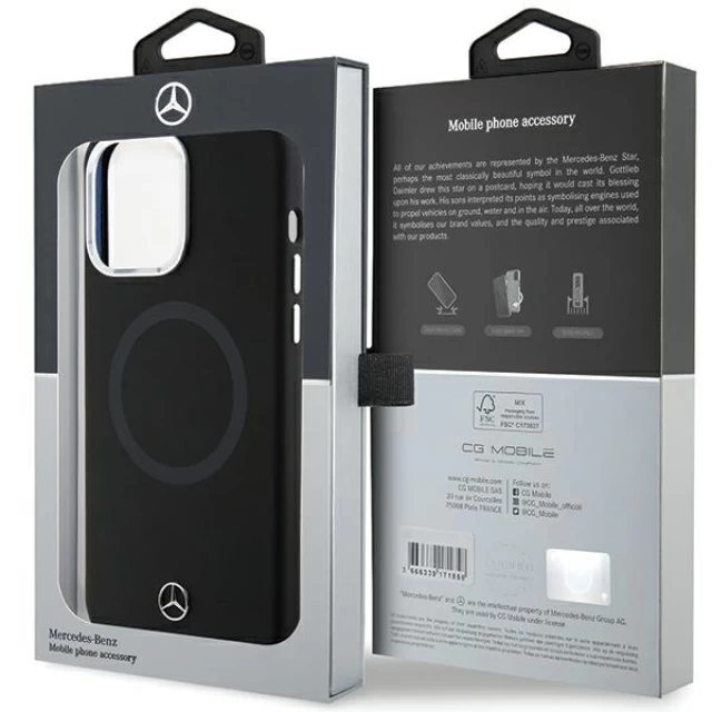 Чехол Mercedes Silicone Bicolor для iPhone 15 Pro Max Black with MagSafe (MEHMP15X23SCMK)