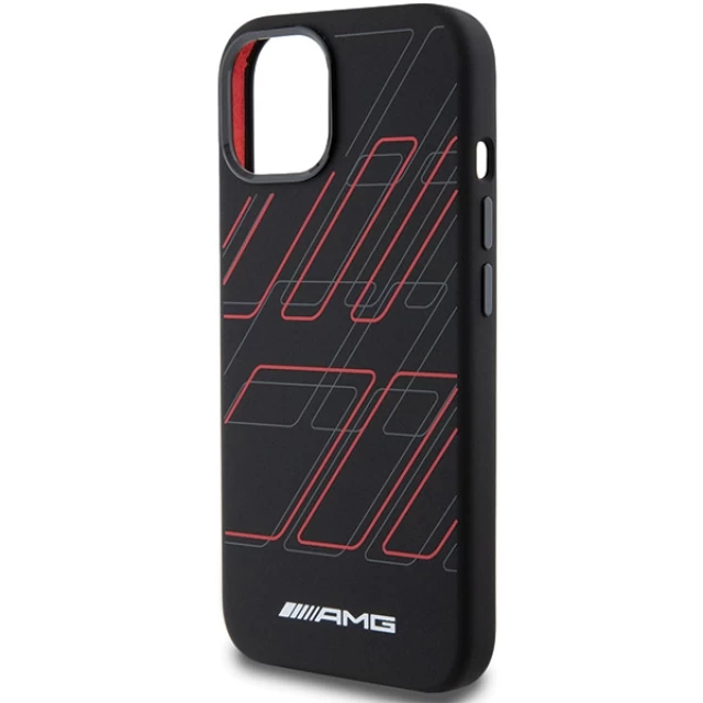 Чохол Mercedes Silicone Large Rhombuses Pattern для iPhone 15 | 14 | 13 Black with MagSafe (AMHMP15S23SSPK)