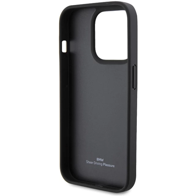 Чохол BMW Leather Stamp Blue Lines для iPhone 15 Pro Black (BMHCP15L22RVSK)