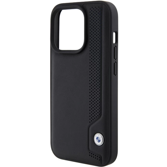 Чохол BMW Leather Blue Dots для iPhone 15 Pro Max Black (BMHCP15X22RBDK)