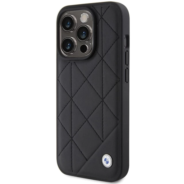 Чохол BMW Leather Quilted для iPhone 15 Pro Black (BMHCP15L22RQDK)