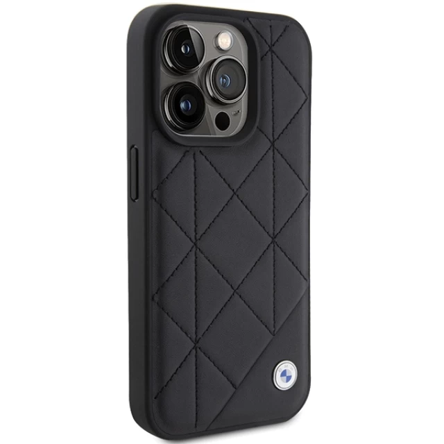 Чехол BMW Leather Quilted для iPhone 15 Pro Black (BMHCP15L22RQDK)