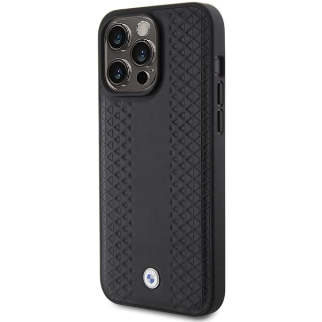 Чохол BMW Leather Diamond Pattern для iPhone 15 Pro Black (BMHCP15L22RFGK)