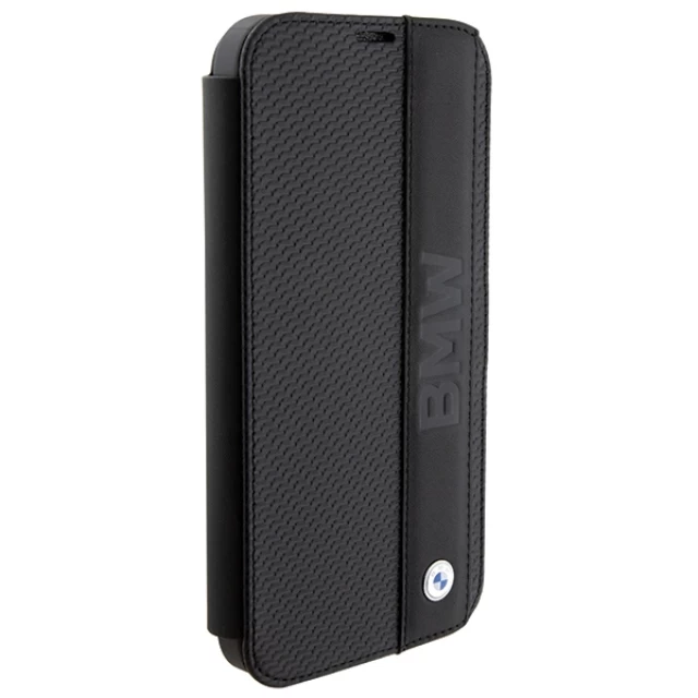 Чохол-книжка BMW Leather Textured & Stripe для iPhone 15 Pro Max Black (BMBKP15X22RDPK)