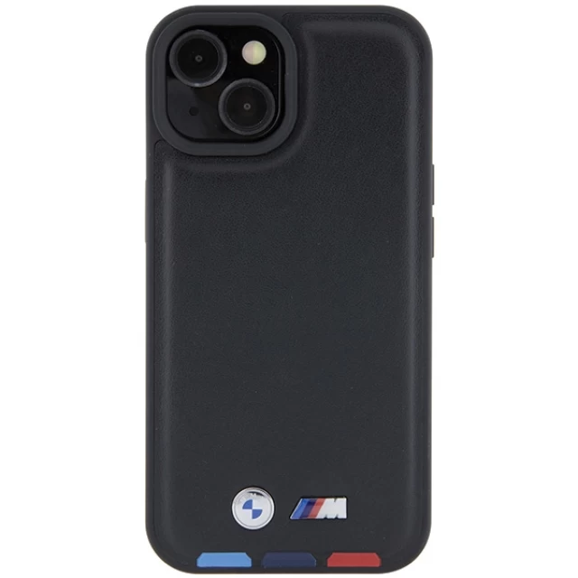 Чохол BMW Leather Stamp Tricolor для iPhone 15 Black (BMHCP15S22PTDK)