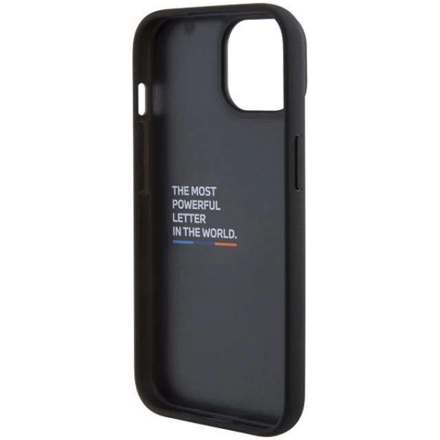 Чохол BMW Leather Stamp Tricolor для iPhone 15 Black (BMHCP15S22PTDK)