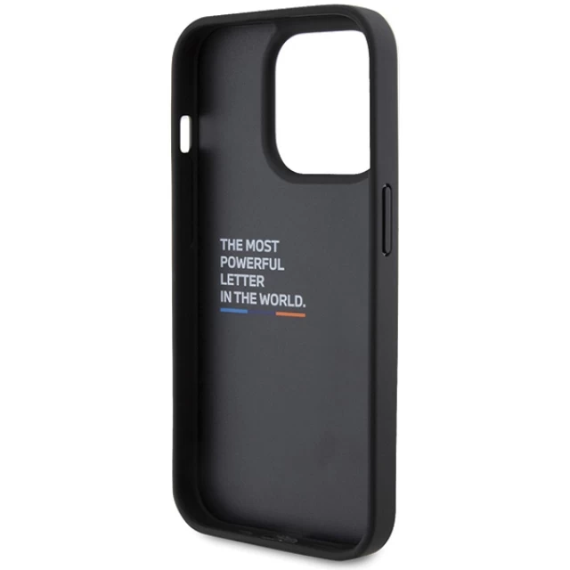 Чохол BMW Leather Stamp Tricolor для iPhone 15 Pro Black (BMHCP15L22PTDK)