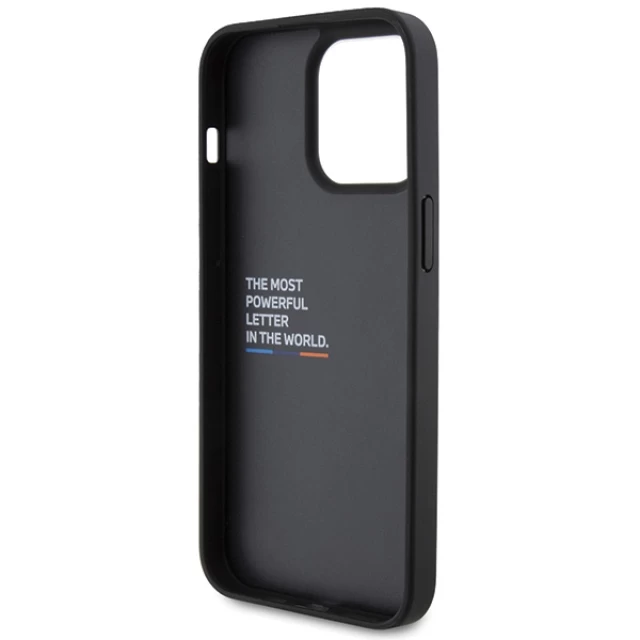 Чехол BMW Leather Stamp Tricolor для iPhone 15 Pro Max Black (BMHCP15X22PTDK)