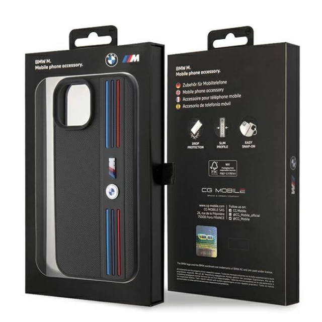 Чохол BMW Tricolor M Collection для iPhone 15 Black (BMHCP15S22PPMK)
