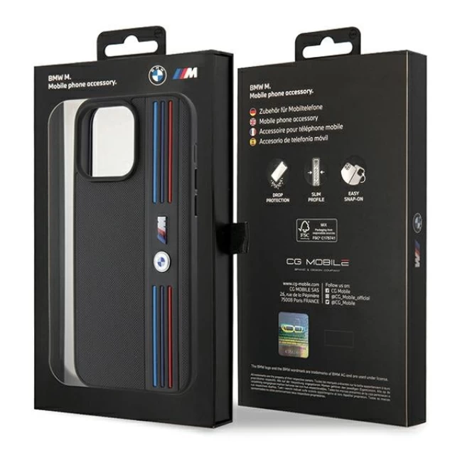 Чохол BMW Tricolor M Collection для iPhone 15 Pro Black (BMHCP15L22PPMK)