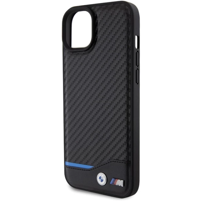 Чехол BMW Leather Carbon для iPhone 15 Plus Black (BMHCP15M22NBCK)