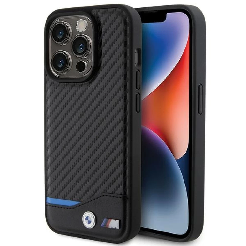 Чехол BMW Leather Carbon для iPhone 15 Pro Black (BMHCP15L22NBCK) - купить  по цене 1989 ₴ в Киеве / Украине. Оригинальный товар с гарантией качества.