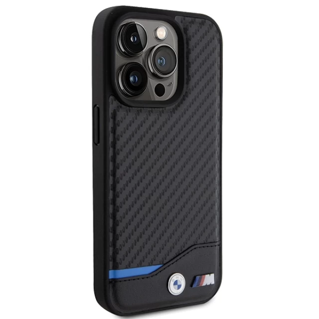Чохол BMW Leather Carbon для iPhone 15 Pro Black (BMHCP15L22NBCK)