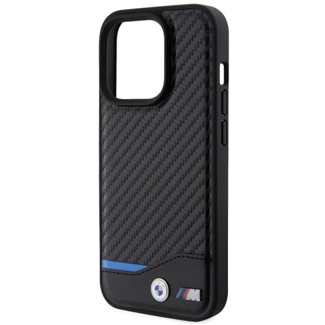 Чехол BMW Leather Carbon для iPhone 15 Pro Black (BMHCP15L22NBCK)