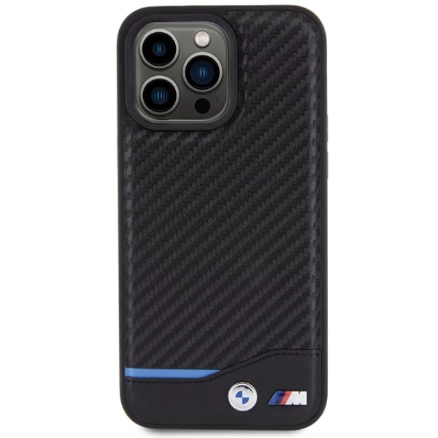 Чехол BMW Leather Carbon для iPhone 15 Pro Max Black (BMHCP15X22NBCK)