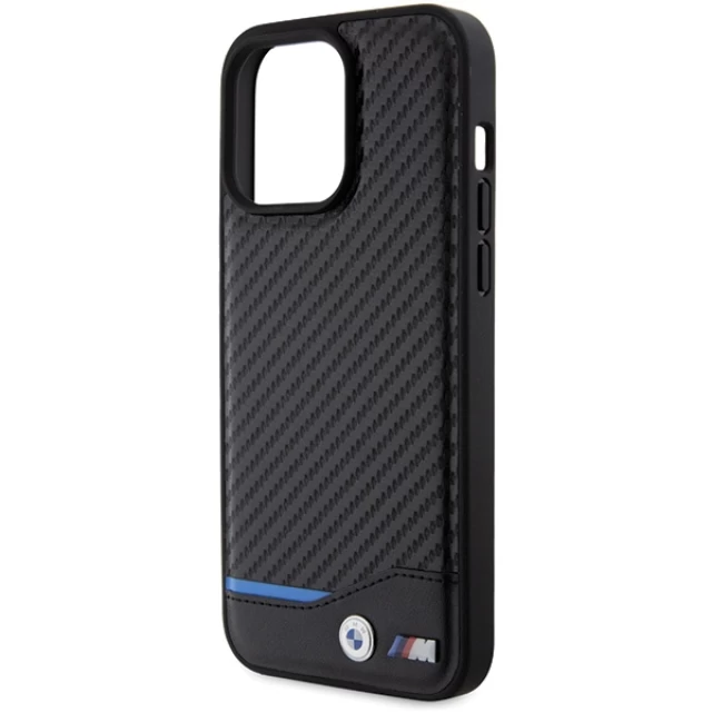 Чехол BMW Leather Carbon для iPhone 15 Pro Max Black (BMHCP15X22NBCK)
