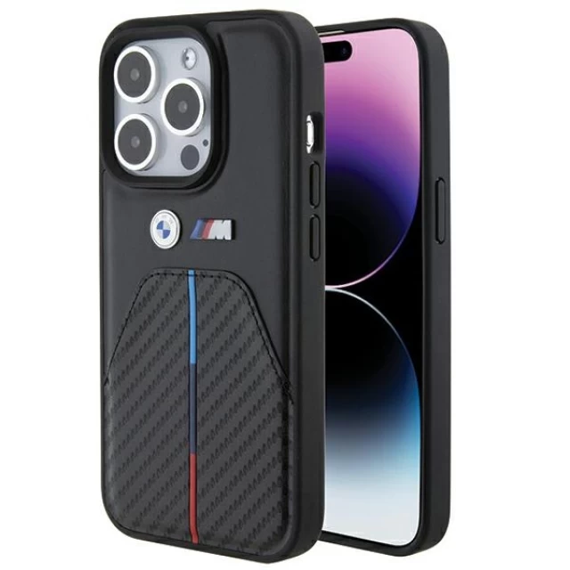 Чохол BMW Stamped Tricolor Stripe для iPhone 15 Pro Max Black (BMHCP15X22NSTB)