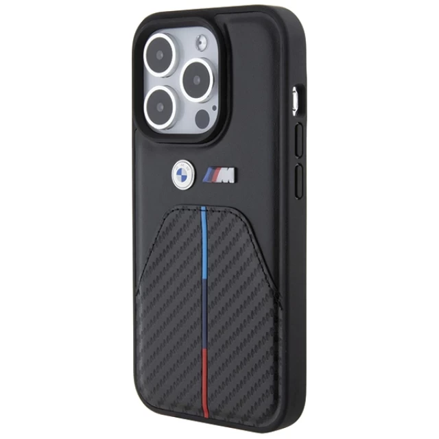 Чохол BMW Stamped Tricolor Stripe для iPhone 15 Pro Max Black (BMHCP15X22NSTB)