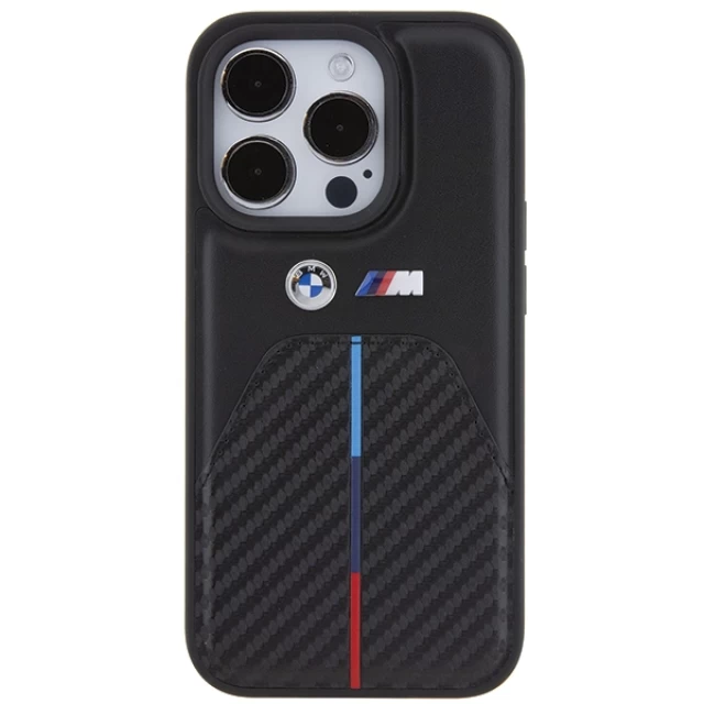 Чохол BMW Stamped Tricolor Stripe для iPhone 15 Pro Max Black (BMHCP15X22NSTB)