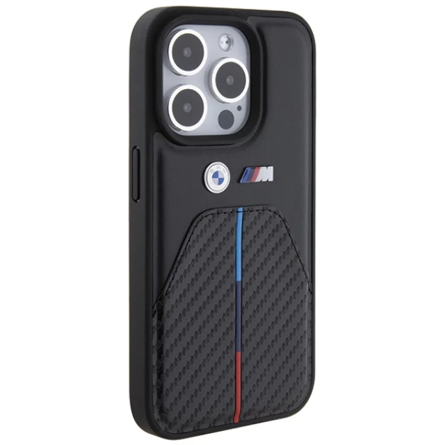 Чохол BMW Stamped Tricolor Stripe для iPhone 15 Pro Max Black (BMHCP15X22NSTB)