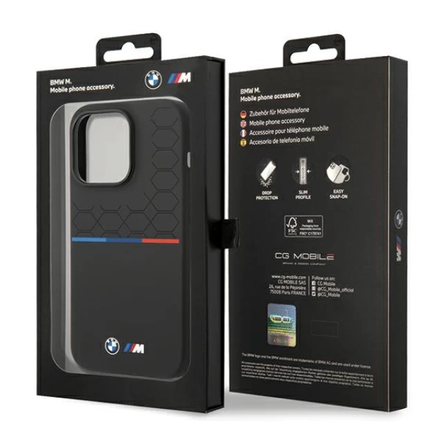 Чехол BMW Silicone Pattern для iPhone 15 Pro Black (BMHCP15L22SMPK)