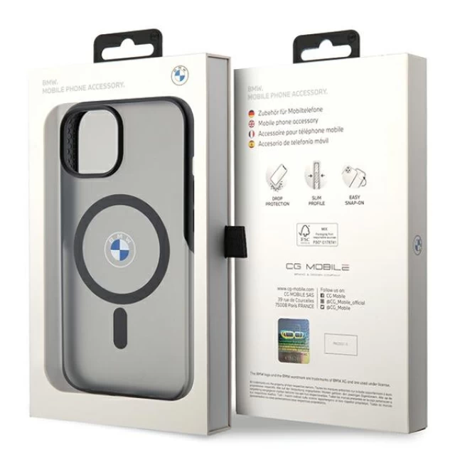 Чехол BMW IML Signature для iPhone 15 Black with MagSafe(BMHMP15SDSLK)