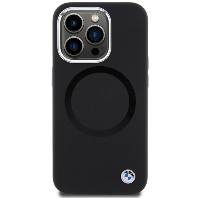 Чехол BMW Signature Liquid Silicone для iPhone 15 Pro Black with MagSafe (BMHMP15LSILBK2)