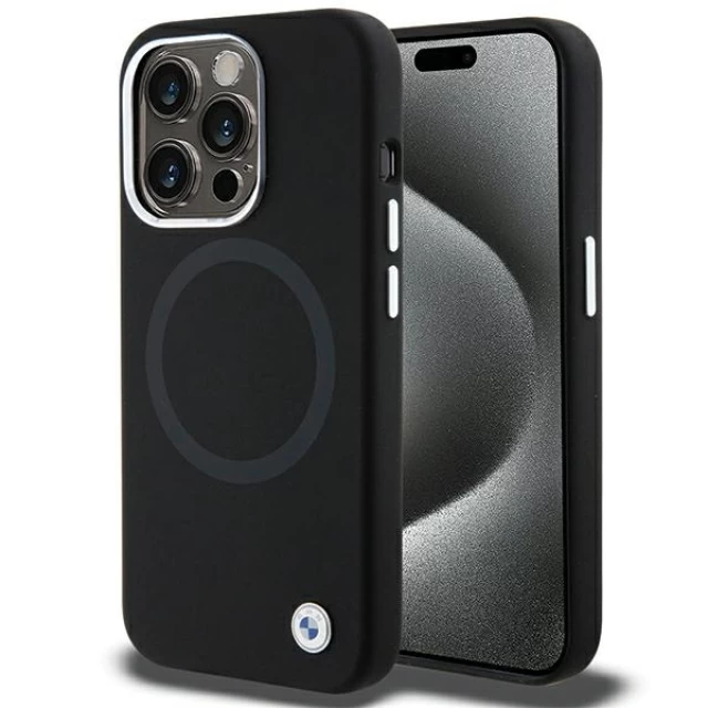 Чохол BMW Signature Liquid Silicone для iPhone 15 Pro Max Black with MagSafe (BMHMP15XSILBK2)