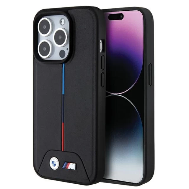 Чехол BMW Quilted Tricolor для iPhone 15 Pro Black with MagSafe (BMHMP15L22PVTK)