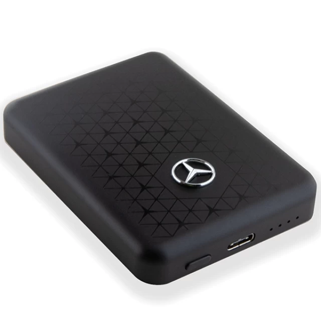 Портативное зарядное устройство Mercedes Stars Pattern 5000mAh 15W Black with MagSafe (MEPB5KMESTK)