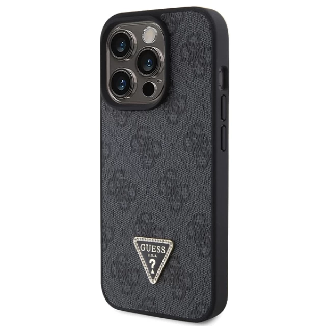 Чохол Guess Leather 4G Diamond Triangle для iPhone 15 Pro Black (GUHCP15LP4TDPK)